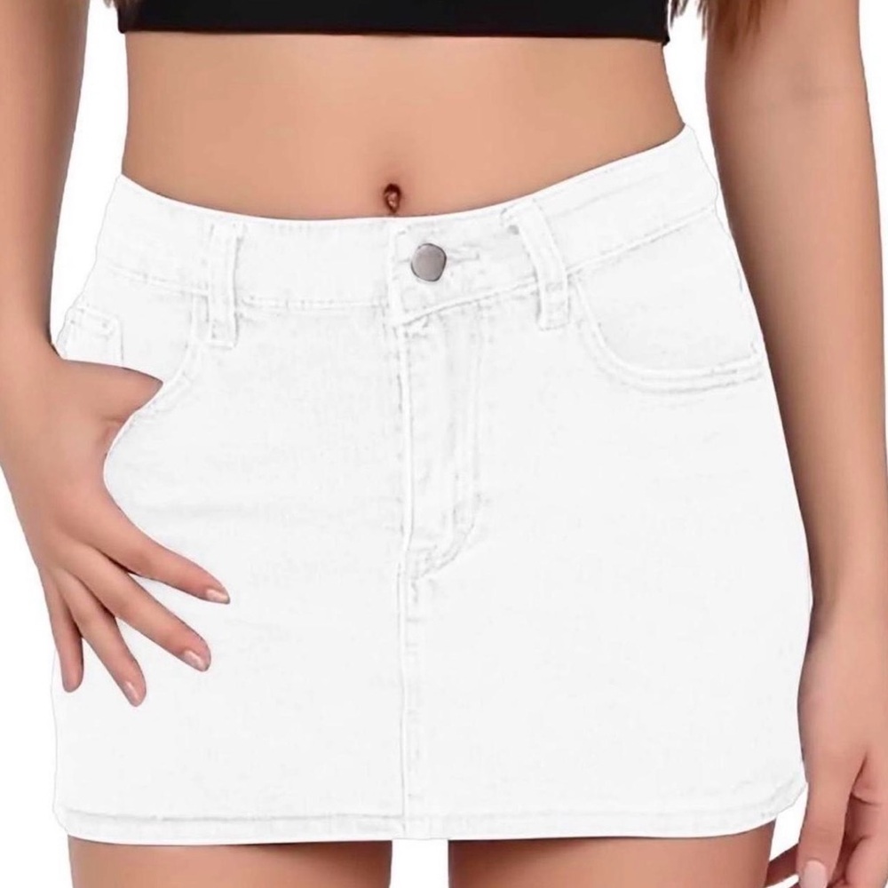 white jean skirt XXS